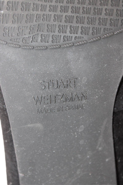 Stuart Weitzman Womens Suede Pointed Toe Ankle Boots Black Size 8 Medium
