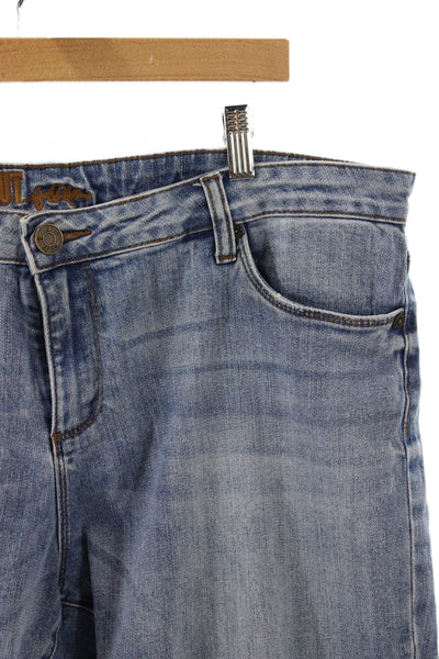 KUT from the Kloth Women Cropped Blue Mid-Rise Jeans Size 16