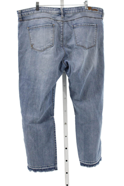 KUT from the Kloth Women Cropped Blue Mid-Rise Jeans Size 16