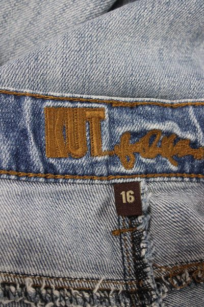 KUT from the Kloth Women Cropped Blue Mid-Rise Jeans Size 16