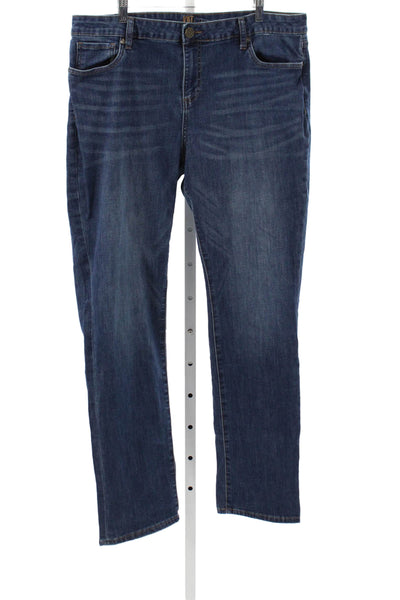 KUT from the Kloth Women Straight Jeans Mid Rise Blue Button Fly Size 16