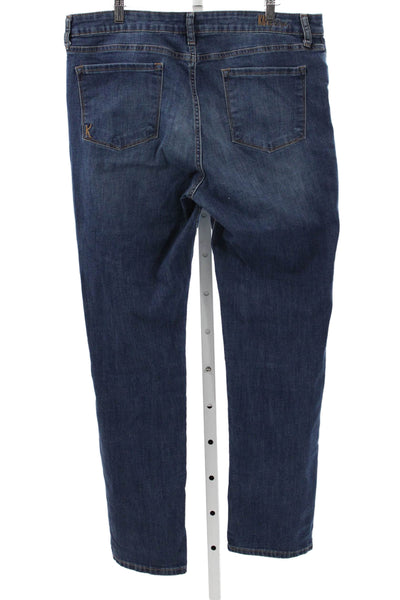 KUT from the Kloth Women Straight Jeans Mid Rise Blue Button Fly Size 16