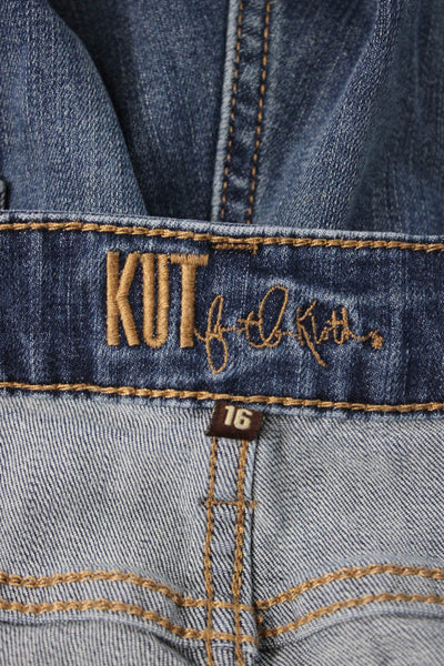 KUT from the Kloth Women Straight Jeans Mid Rise Blue Button Fly Size 16