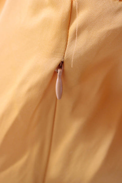 Zara Women Shirt Dress Orange Collared Long Sleeve Button Viscose Size XS