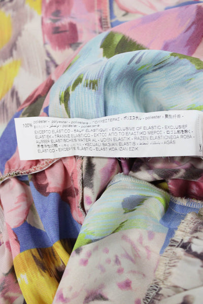 Zara Womens Floral Shirt Dress Long Sleeve Collared Multicolor Size XS