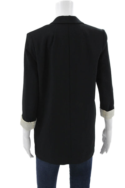 Wilfred Womens Blazer Black Polyester 3/4 Sleeve Button Size XS