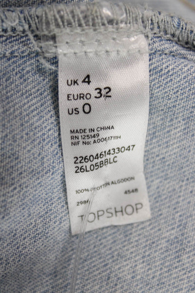 Topshop Womens Petite Basic Jacket Blue Cotton Long Sleeve Size 0