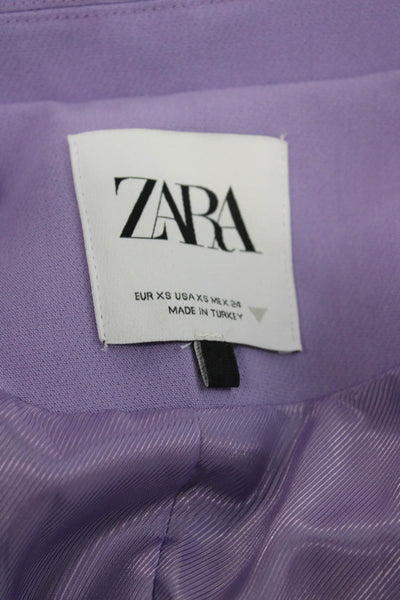 Zara Womens Basic Jacket Purple Long Sleeve Button Size XS