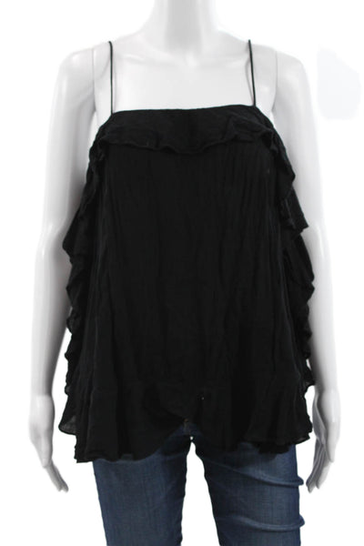 Intimately Free People Womens Black Square Neck Tank Sleeveless Rayon Size XS