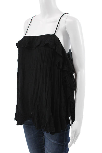 Intimately Free People Womens Black Square Neck Tank Sleeveless Rayon Size XS