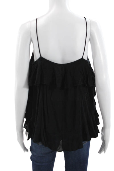 Intimately Free People Womens Black Square Neck Tank Sleeveless Rayon Size XS