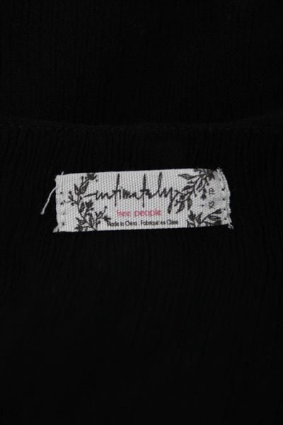 Intimately Free People Womens Black Square Neck Tank Sleeveless Rayon Size XS