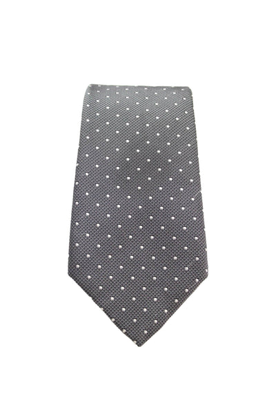 Canali Mens Silk Geometric Square Print Necktie Black White