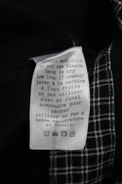 Rag & Bone Mens Plaid Button Down Slim Fit Shirt Black White Size Small