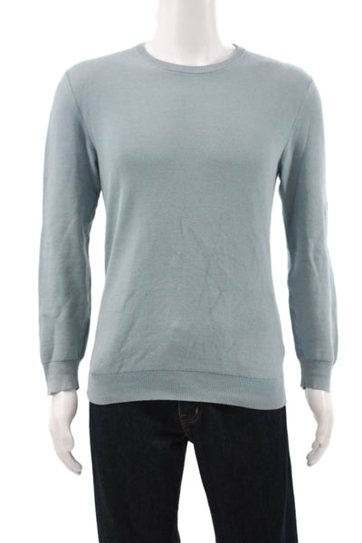 Theory Mens Pullover Sweater Blue Crew Neck 99% Cotton Size S