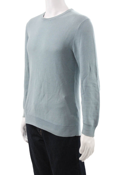 Theory Mens Pullover Sweater Blue Crew Neck 99% Cotton Size S