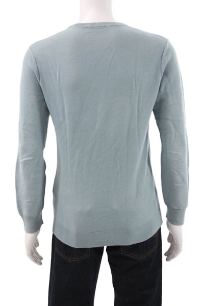 Theory Mens Pullover Sweater Blue Crew Neck 99% Cotton Size S