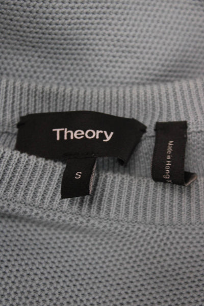 Theory Mens Pullover Sweater Blue Crew Neck 99% Cotton Size S