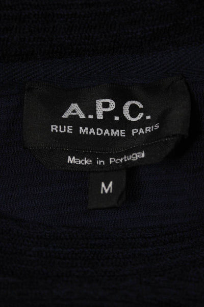 APC Mens Blue Pullover Sweater Crew Neck 76% Cotton 24% Lyocell Size M