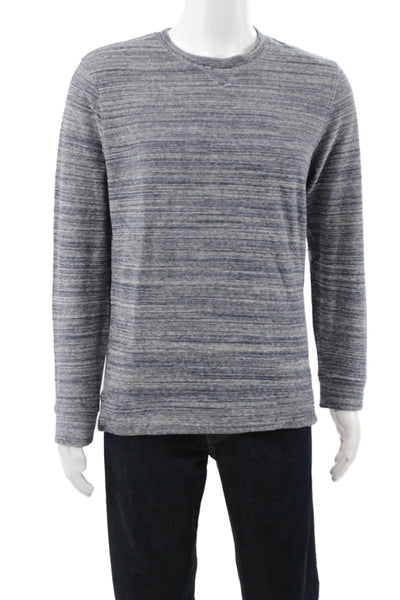 APC Mens Blue 100% Cotton Crewneck Solid Sweater Long Sleeve Size M