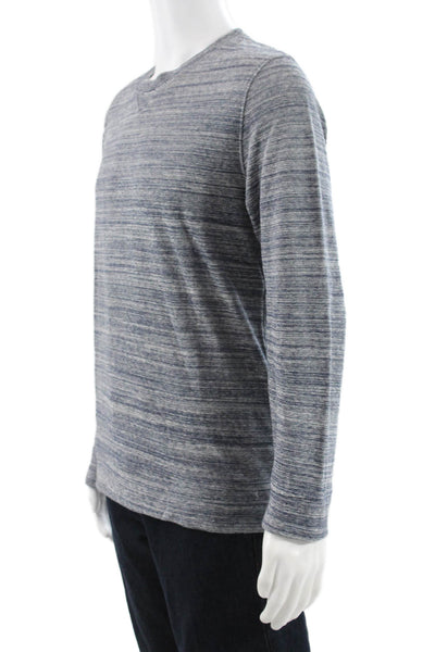 APC Mens Blue 100% Cotton Crewneck Solid Sweater Long Sleeve Size M