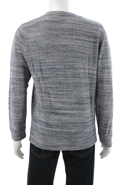 APC Mens Blue 100% Cotton Crewneck Solid Sweater Long Sleeve Size M