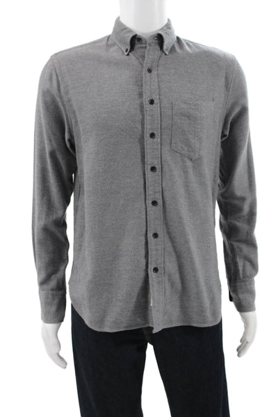 Rag & Bone Mens Long Sleeves Button Down Shirt Grey Cotton Size Small