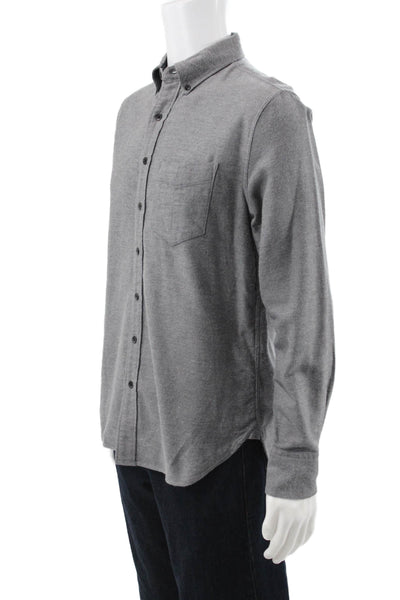 Rag & Bone Mens Long Sleeves Button Down Shirt Grey Cotton Size Small