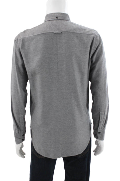 Rag & Bone Mens Long Sleeves Button Down Shirt Grey Cotton Size Small