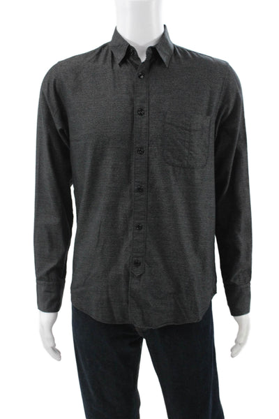 Rag & Bone Mens Slim Fit Button Down Shirt Black Cotton Size Small
