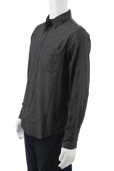 Rag & Bone Mens Slim Fit Button Down Shirt Black Cotton Size Small