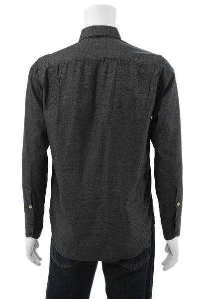 Rag & Bone Mens Slim Fit Button Down Shirt Black Cotton Size Small