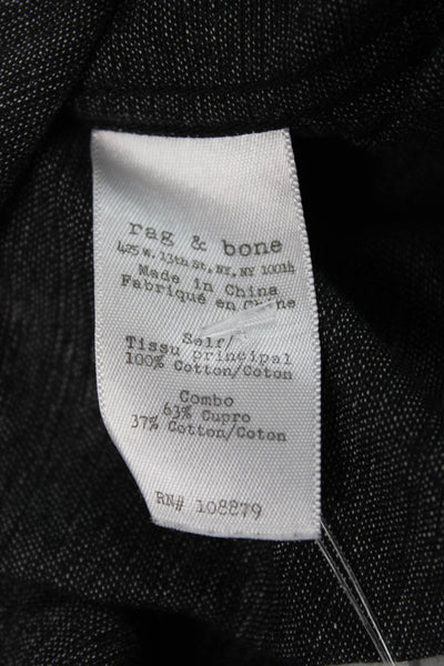 Rag & Bone Mens Slim Fit Button Down Shirt Black Cotton Size Small