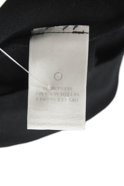 A.L.C. Women Basic Silk Sleeveless Tank Black Round Neck Size M