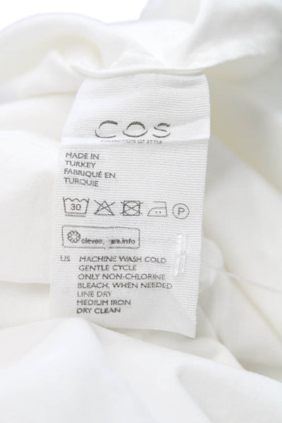 COS Women White Basic Cowl Neck Short Sleeve Blouse Size 6