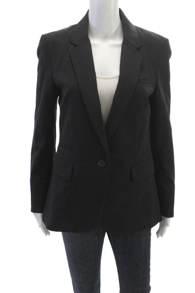 Veronica Beard Womens Black Virgin Wool Blazer Button Size 8
