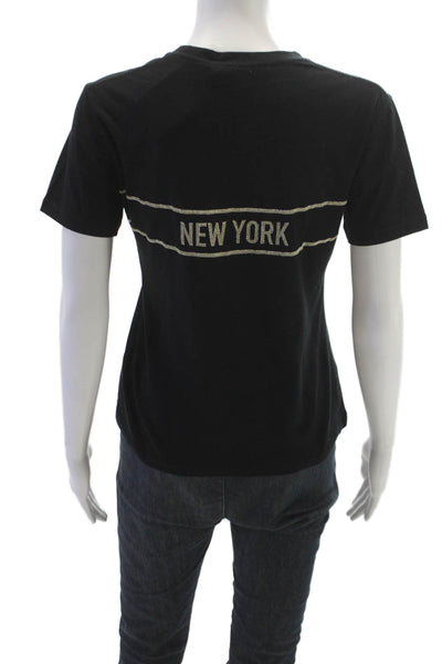 Christian Dior Womens Cotton Graphic T-Shirt Black Size S