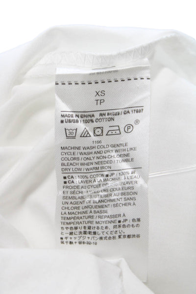 Banana Republic Women White Collared Sleeveless Cotton Shirt Dress Maxi Size XS