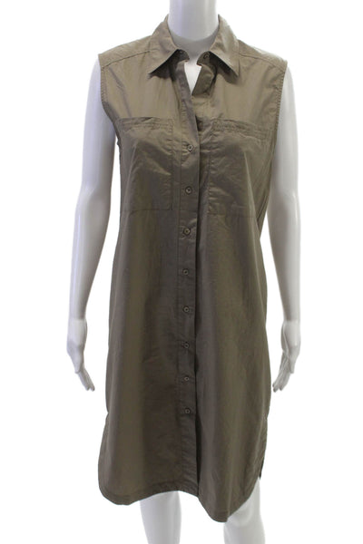 Banana Republic Womens Green Button-Up Midi Dress Collared Size XS