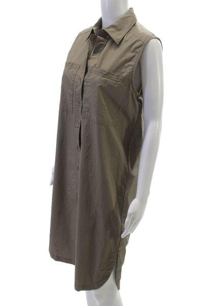 Banana Republic Womens Green Button-Up Midi Dress Collared Size XS