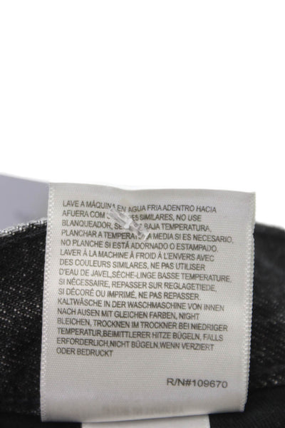 Agolde Women Wide-Leg Jeans Black Cotton Button 29 Inseam Size 23