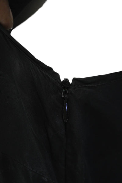 Weekend Max Mara Women Maxi Dress Black Silk Sleeveless V-Neck Size S