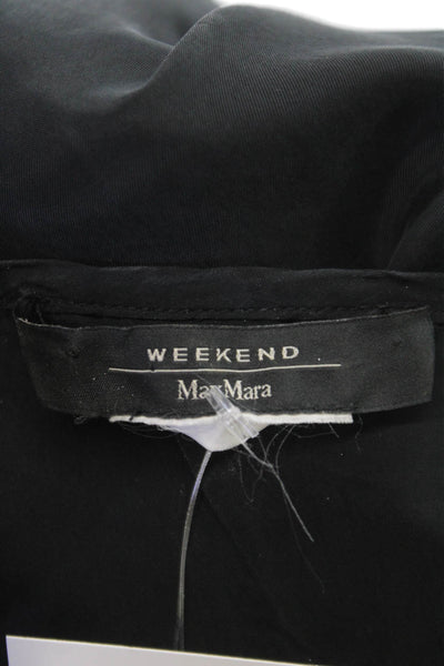 Weekend Max Mara Women Maxi Dress Black Silk Sleeveless V-Neck Size S