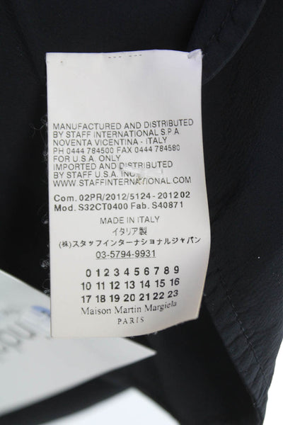 MM6 Maison Margiela Women V-Neck Sleeveless Shift Dress Black Knee Size 38