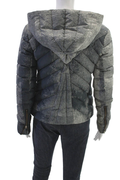 Helmut Womens Gray Puffer Jacket Zip Polyester Geometric Long Sleeve Size S