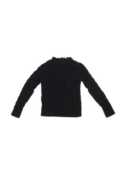 Ralph Lauren Blue Label Childrens Girls Cardigan Sweater Black Cotton Size 5