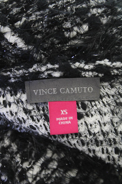 Vince Camuto Womens Pullover Black Multicolor Boatneck 3/4 Sleeve Size XS