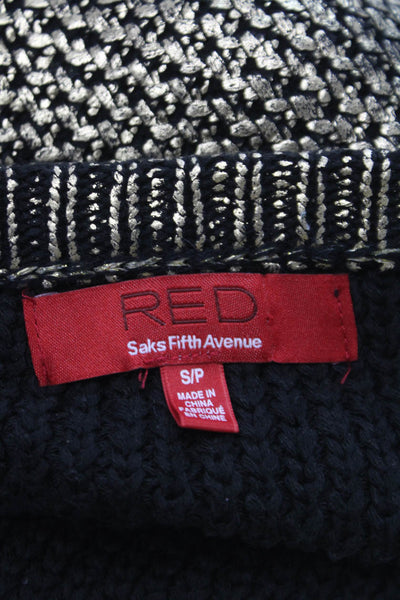 Red Saks Fifth Avenue Women Black Pullover Sweater Long Sleeve Petite Size S