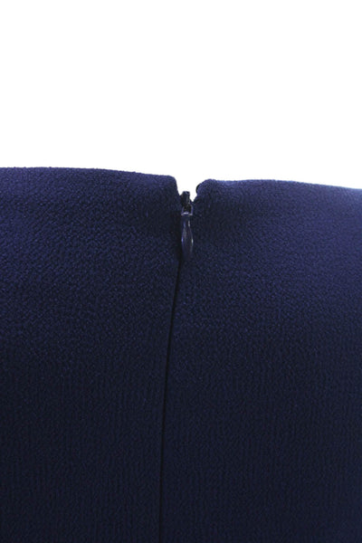 Rickie Freeman Teri Jon Women Sheath Dress Blue 3/4 Sleeve Boat Neck Size 18