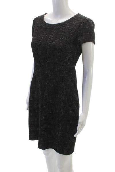 T Tahari Women Sheath Dress Black Short Sleeve Round Neck Size 6P